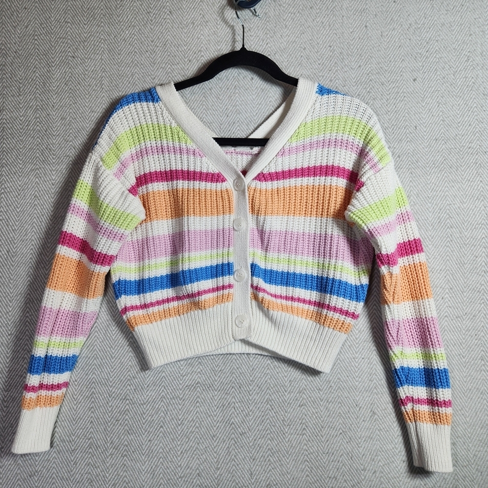 Jessica Simpson XS Striped Multicolor Women's Sweater Cardigan #spring - Picture 1 of 10